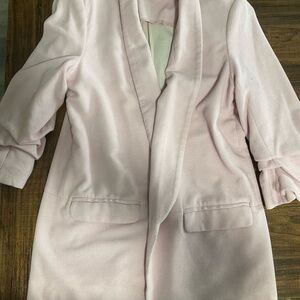 Light Pink Open Front Blazer